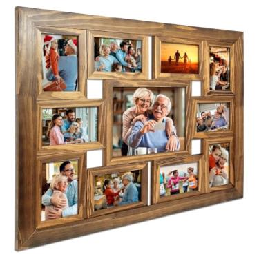 Imagem de Painel Quadro Multifotos Grande Com Vidro Parede 11 Fotos| Quadro Multifotos Grande | Centro de Lembranças na Parede(BETUME)