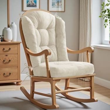 Imagem de Almofada para cadeira de balanço Wingback - Almofadas de cadeira Adirondack grandes, esponja de alta densidade, almofadas de balanço internas de chenille confortável, conjuntos de 2 peças - almofada