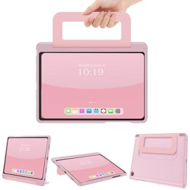 Imagem de INFILAND Capa infantil para Samsung Galaxy Tab A11+ Plus/A9+ Plus 11 polegadas (2023/2025), capa protetora durável e macia à prova de choque com alça (rosa)