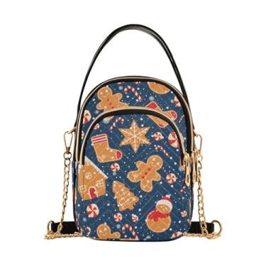 Imagem de Joisal Bolsas pequenas de festa de Halloween fantasma para mulheres, bolsas femininas modernas, mini bolsa de ombro, Biscoitos de gengibre de Natal, 15*21*8cm