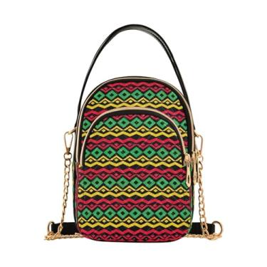 Imagem de Bolsas transversais vintage girassóis e rosas para mulheres, bolsas antirroubo para mulheres, bolsas de uso diário para mulheres, Padrão clássico de cor reggae, 15*21*8cm