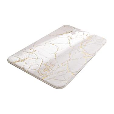 Imagem de Tapete de Banheiro Marbling Macio -Derrame Absorvente Água Porta Chuveiro Lavável à Máquina Pisos Carpete Poliéster