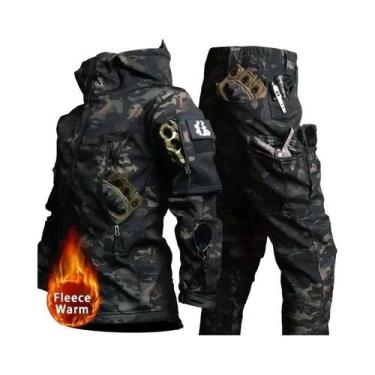 Imagem de Jaqueta Tática De Inverno Masculina Em Fleece Impermeável Para Pesca, 