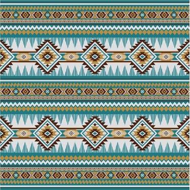 Imagem de Tyrot Jogo de cama com edredom asteca para todas as estações, tamanho Queen, turquesa