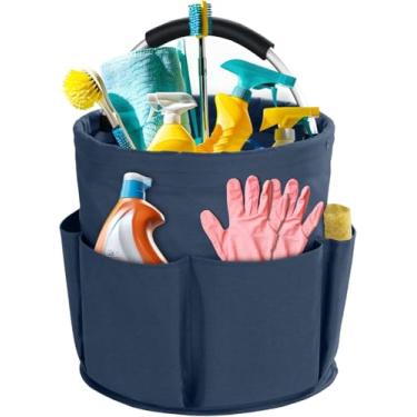 Imagem de Organizador de organizador de limpeza dobrável – grande capacidade de 17L, tecido Oxford impermeável, balde de armazenamento para banheiro, cozinha, garagem, ferramentas e suprimentos de jardim