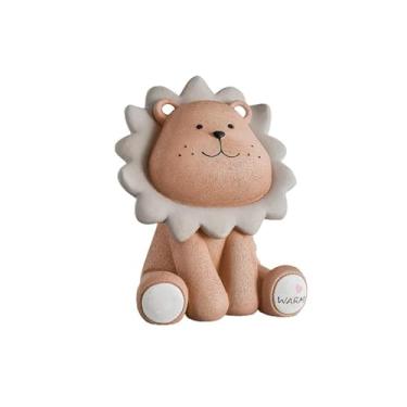 Imagem de Cofrinho fofo leão, pote de moedas, decoração de cofrinho, banco de dinheiro criativo de resina, menino, menina, bebê, criança, crianças, dinheiro, decoração de casa (marrom)