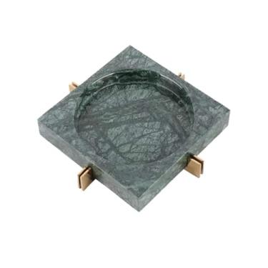 Imagem de Cinzeiro quadrado de mármore cinzeiro de charuto moderno minimalista acessórios domésticos decoração de cinzeiro de hotel adequado para acessórios domésticos (verde, P)