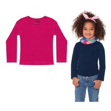 Imagem de Kit 2 Blusa Manga Longa Feminina Inverno Infantil Juvenil - Mavi Kids,