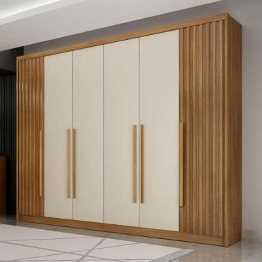 Imagem de Guarda Roupa Casal Ripado Ambiente Bragança 6 Portas 6 Gavetas Cumaru 