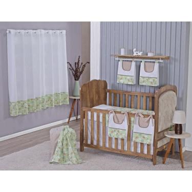 Imagem de Enxoval Bebe Kit Berço Americano Cortina Algodão Menino