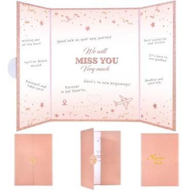 Imagem de Thboxes Livro de visitas de despedida alternativo, rosa We Will Miss You Quadro de assinatura Happy Retirement Party Decorações Going Away Cartão Adeus Presentes de festa para formatura colegas de