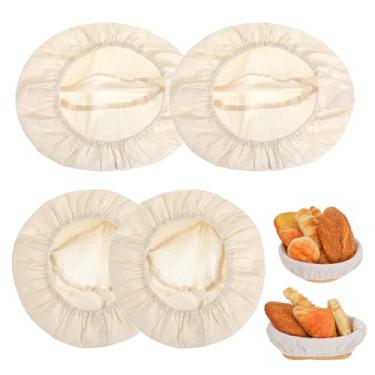 Imagem de Molain 4 peças de forros de cesta de algodão à prova de pão, capas de pano Banneton para pastelaria doméstica