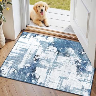 Imagem de Castage Tapetes pequenos 5 x 7 cm azul para entrada, banheiro, cozinha, entrada, tapete antiderrapante