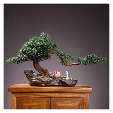 Imagem de SLGGPJBU Plantas falsas/plantas falsas simulação interna bonsai de pinheiro acolhedor sala de estar plantas verdes grandes plantas de escritório plantas de escritório flores artificiais decoração