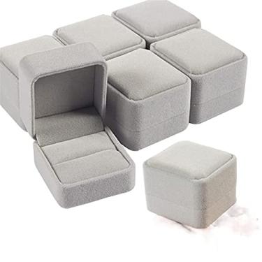 Imagem de Recipientes de armazenamento, 1 caixa de joias de anel quadrado, organizador de brincos de presente, caixa de embalagem, caixa portátil de viagem e casamento