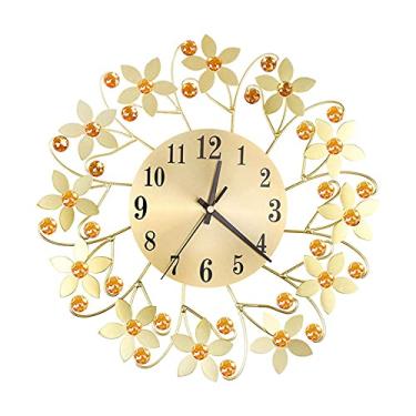 Imagem de Relógio de parede, grande moderno 3D sem tique-taque, relógio de parede europeu de ferro forjado, relógio grande e elegante para sala de estar, quarto, espaço de escritório decorativo perfeito, prata