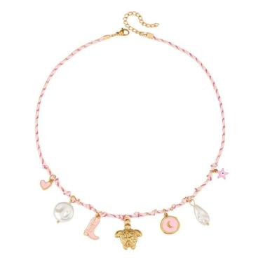 Imagem de Colar com pingente de sol, estrela-do-mar, pérola, coração, tartaruga, sol, dopamina, aço inoxidável, clavícula, joia banhada a ouro