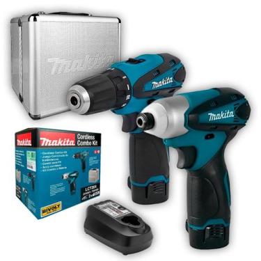 Imagem de Combo Parafusadeira E Chave De Impacto A Bateria 12V Makita Com Carreg