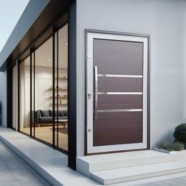 Imagem de Porta Pivotante Lambril Evolution com Puxador Elite 216x120 Abertura E