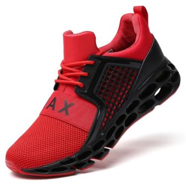 Imagem de TSlODFO Tênis de corrida feminino atlético para caminhada, Vermelho G15, 37