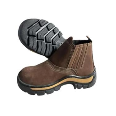 Imagem de Bota Botina De Segurança Epi Couro Nobuck Marrom Café Preta e Verde Oliva 36 Ao 45 (Marrom Café, BR, Adulto, Numérico, 43)