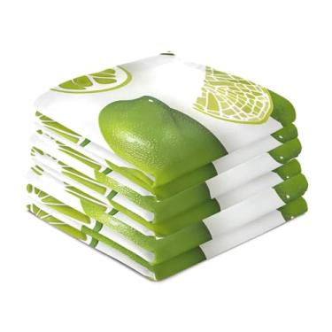 Imagem de Wassud Toalhas de cozinha fatias de limão toalhas de prato de cozinha pacote com 6 panos de prato macios com laço para pendurar toalha de mão super absorvente de secagem rápida toalhas de chá de mesa