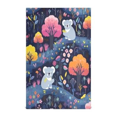 Imagem de Wassud Toalhas de cozinha adoráveis panos de prato de cozinha coala 1 pacote panos de prato macios com laço para pendurar toalha de mão de secagem rápida super absorvente toalhas de chá de mesa