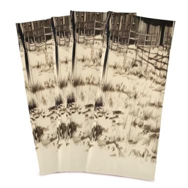 Imagem de Wassud Toalhas de cozinha cavalo e nuvens panos de prato de cozinha pacote com 4 panos de prato macios com laço para pendurar toalha de mão de secagem rápida super absorvente toalhas de chá de mesa