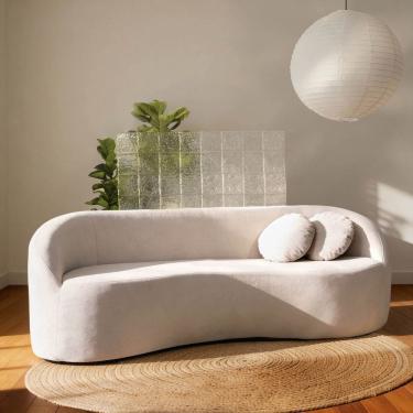 Imagem de Sofá 3 Lugares Orgânico 200cm Fava CabeCasa MadeiraOriginals OFFWHITE