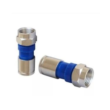 Imagem de CONECTOR RG6 DE COMPRESSÃO PACOTE COM 100 UNIDADES