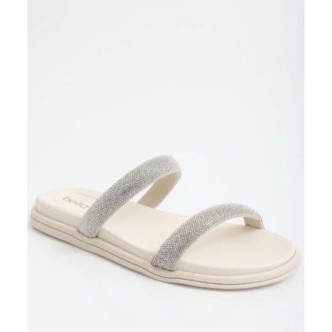 Imagem de Rasteirinha Feminina Strass Beira Rio Branco-99105, Branco, 38