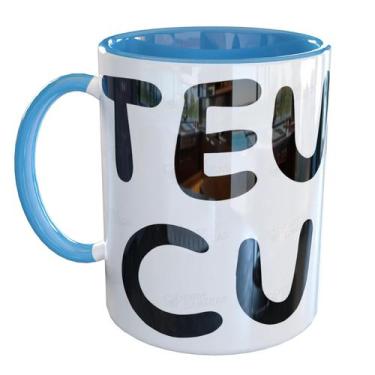 Imagem de Caneca Porcelana Divertida Teu Cu Engraçada - Pense Canecas, Azul Clar