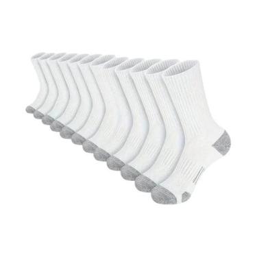 Imagem de Meias Masculinas De Cano Médio (6 Pares) Em Tecido Sólido, Confortávei