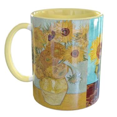 Imagem de Caneca Porcelana Girassóis Van Gogh - Pense Canecas, Amarelo