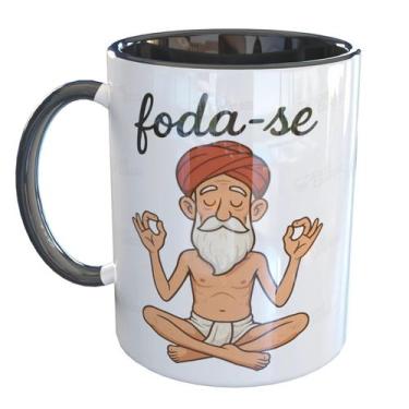 Imagem de Caneca Porcelana Foda-se Meditando Vsf Yoga Meme - Pense Canecas, Pret