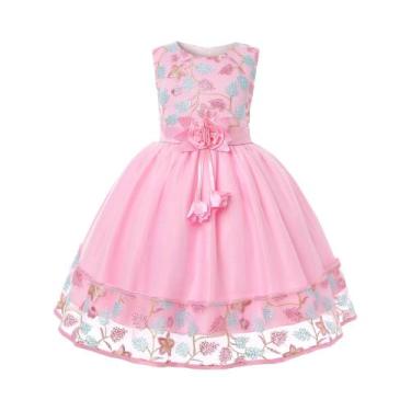 Imagem de Vestido De Festa Princesa Para Meninas Com Renda, Bordado Europeu-Amer