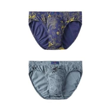 Imagem de Cuecas Boxer Masculinas plus Size De Algodão Estampadas (2 Peças) - Ro