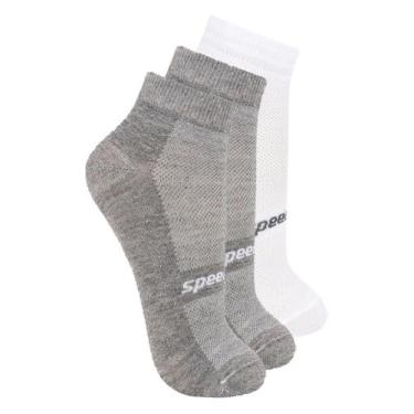 Imagem de Kit com 3 Pares de Meias Esportiva Cano Curto Speedo 8033 Colorido, Ci