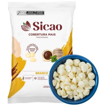 Imagem de Gotas de Chocolate Branco Para Cobertura Sem Glúten 2,05 KG Para Bombons e Trufas Sicao