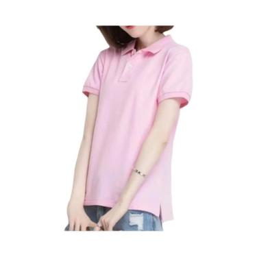 Imagem de Camisas Polo Femininas De Verão Em Seda Gelada Estilo Coreano Secagem 