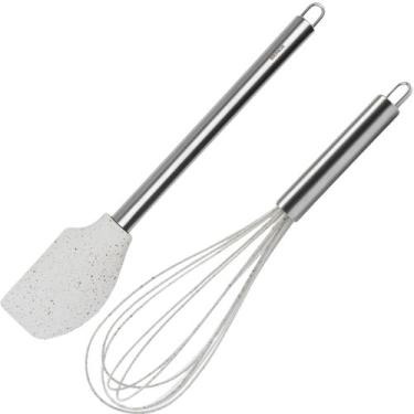 Imagem de Espátula Batedor Manual Fuê Silicone Brinox Flex Vanila