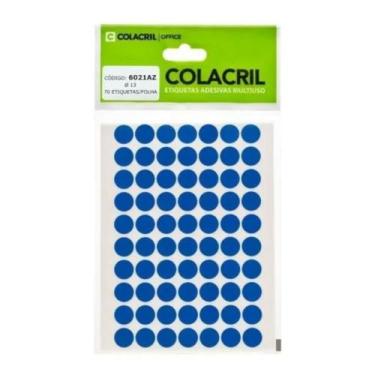Imagem de Etiqueta redonda 13mm 420unidades azul - colacril