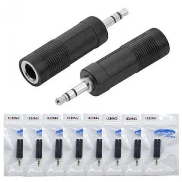 Imagem de Kit 10 Adaptador P10 Fêmea X P2 Macho Stereo Revenda Atacado - Lelong 