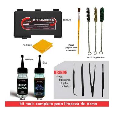 Imagem de Kit Limpeza Armamento Curta- Revolver E Pistolas 38 380 9mm - Congratu