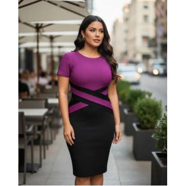 Imagem de Vestido Plus Size Detalhe em X Moda Feminina Evangélica - Miss FLOWER,