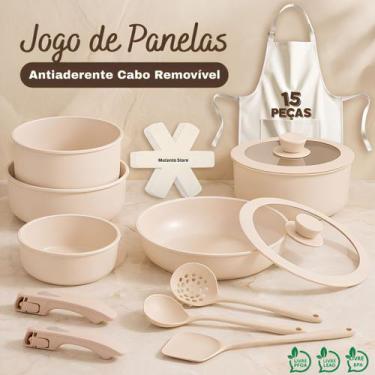 Imagem de Jogo de Panelas 15 Peças Antiaderente para Forno Fogão Indução Elétric