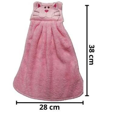 Imagem de Toalha de Mão Naninha para Bebê com Carinha de Gatinho - KOPECK, ROSA 