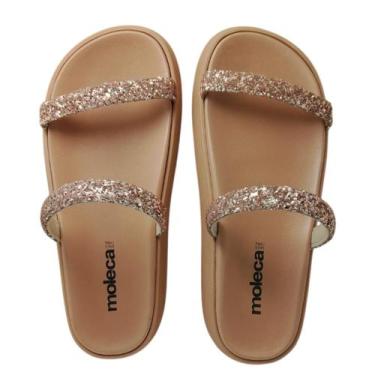 Imagem de Sandália Moleca Papete Glitter Feminina 5469.118 Flatform, 36, ROSADO/