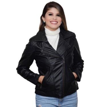 Imagem de Jaqueta de couro feminina perfecto motoqueira - Ana Bello, Preto, P