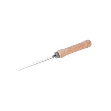 Imagem de Espeto Simples para Churrasco com Cabo de Madeira 55cm Cromado - MOR